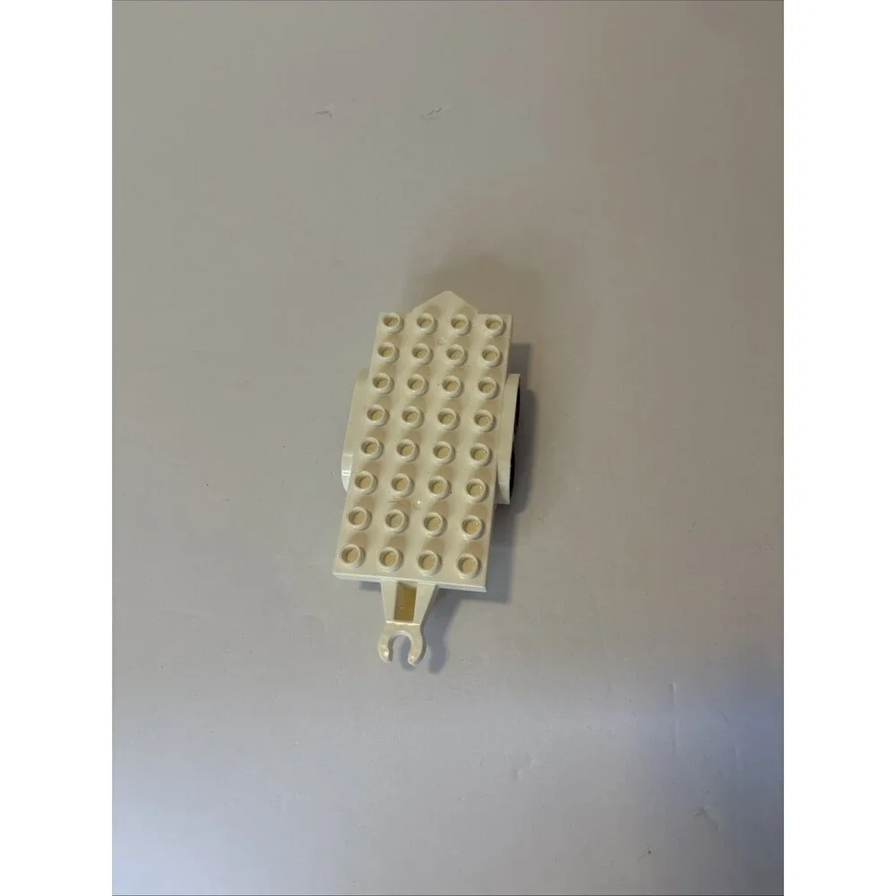 Lego Duplo White Flat Bed Trailer 4X8 For Semi Truck Vehicle Hauling Part Piece